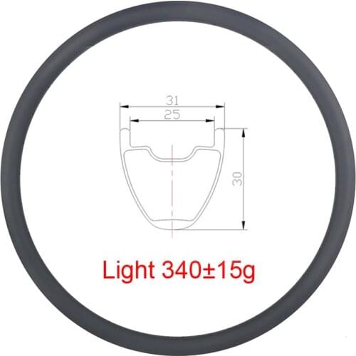 340g 29er MTB XC tubeless 31mm x 30mm deep hookless mountain bicycle carbon rim 29 inch cross country mountain bike rim