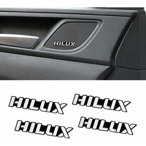 4pcs car audio decorate 3D Aluminum Badge Emblem Sticker For Toyota Hilux surf vigo revo 2017 2018 Accessories Car Styling