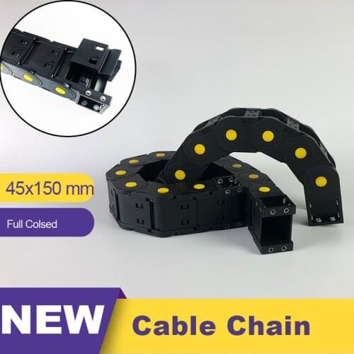 45*150 45x150 Transmission Cable Drag Chain Full Colosed Leaf Chain 45 Wire Carrier for CNC Router Machine Cable