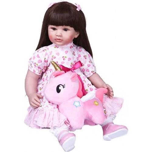60CM Handmade reborn toddler princess doll Silicone vinyl reborn babies doll lifelike beauty girl boneca reborn gift toys