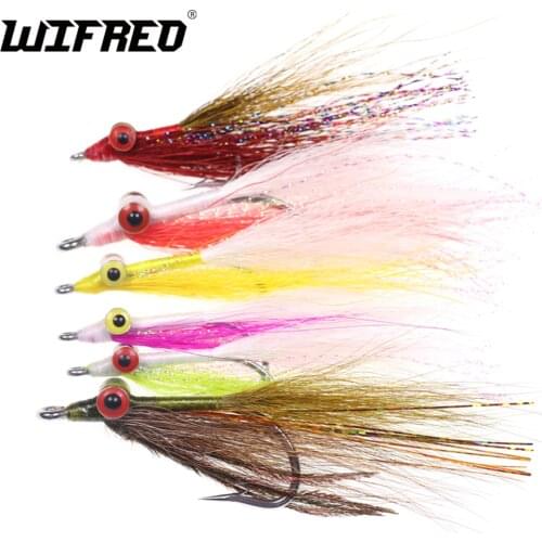 Wifreo 8PCS Clouser Minnow Fishing Flies Tied on Stainless Steel Hook for Saltwater FreshWater Fly Fishing Artificial Flies Bait