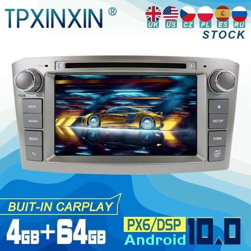 For Toyota Avensis 2002-2008 Android 10 Carplay Radio Player Car GPS Navigation Head Unit Car Stereo WIFI DSP BT