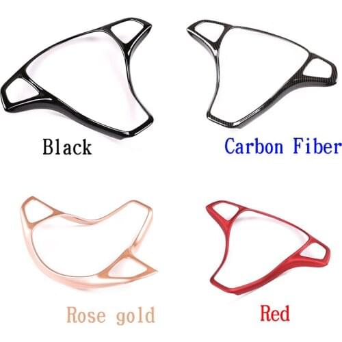 ABS Carbon Fiber Style Car Steering Wheel Decoration Frame Trim For Mercedes benz C E GLC CLA GLA Class W205 W213 X253 C117 X156