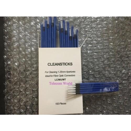 Free Shipping 100pcs/pack 1.25mm Fiber Optic Cleaning Sticks Cleaning Swab for LC/MU Connector 1.25mm Cleaning Sticks/ Swab