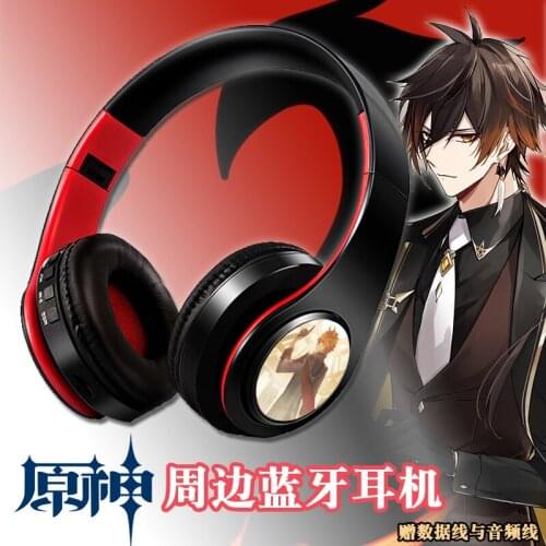 Genshin Impact Bluetooth earphones GanYu ZhongLi Xiao Klee Venti Keqing Mona Razor cosplay For Android Wireless Head wear Props