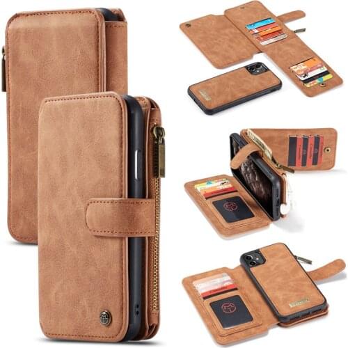 CaseMe Magnetic Leather Wallet Case For iPhone 12 Mini 11 Pro XS Max XR X SE 2020 8 7 6 6S Plus 5 5S Purse Card Cover Coque Etui