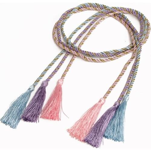 Flowers Cotton Window Curtain Rope Home decor Clip Living Room Curtain Tassel Tieback Home Curtain Holder 10 Colors