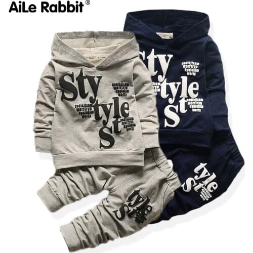 Baby Clothes For Boys Alphabet Long Sleeve Top Pants 2-Piece Set Autumn Sweater Suit Childrens Clothing Apparel Outfit