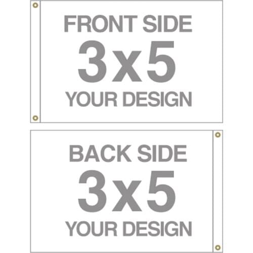 Custom Double Sided 3 Layers 3x5 FT Flag Flying Banner Printing Any Size 100D Polyester With Copper Grommets, Free Shipping