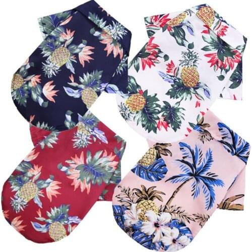 Hawaii Fabric Print Summer Beach Shirt For A Cat Clothes Dogs Pomeranian Overalls For Dogs Pet Clothes For Mini York Casual