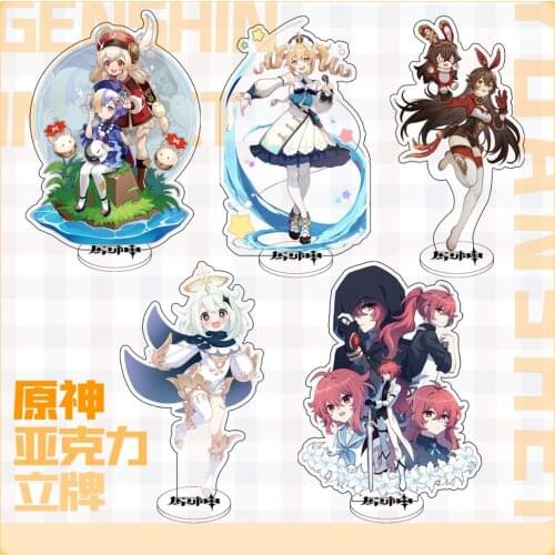 Hot Game Anime Genshin Impact Klee Diluc Paimon Kaeya Acrylic Stand Figure Cosplay Xmas Student Model Plate Desk Table Decor