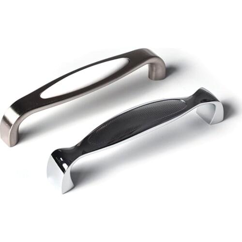 HJY Modern Furniture Handle Ceramic Chrome Cabinet Handles Zinc Alloy Wardrobe Door Handle Kitchen Cupboards Pull Hardware Z385