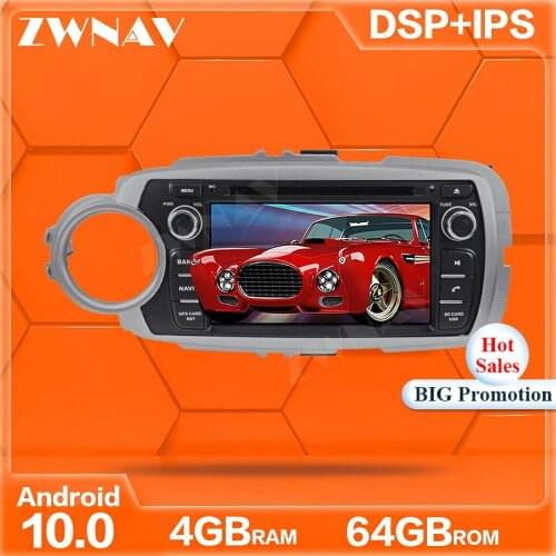 IPS Android 10.0 4G+64GB screen Car DVD Player GPS Navi For Toyota Yaris 2012-2015 Auto Radio Stereo Multimedia Player Head Unit