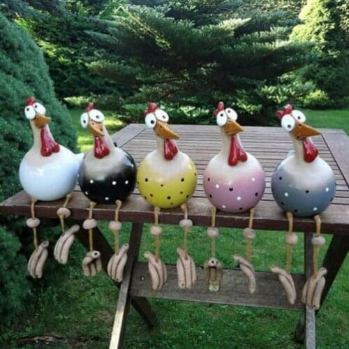 Creative Decor Chicken Garden Plug Hen Rooster Hens Bird Edge Seater Indoor Outdoor Fun Art Garden Decoration Accessories