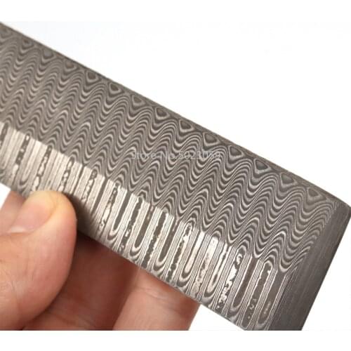 1 Piece DIY Knife Making Damascus Steel Ladder Sandwich Pattern Steel Knife Blade Blank Has Been Heat Treatment 200*30*3mm