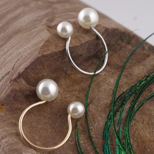 Hot fashion street shoot accessories imitation pearl size adjustable ring opening women jewelry gifts