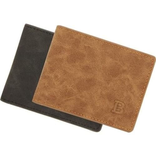 Mens PU Leather Vintage Short Wallet Credit Card Holder Bifold Business Purse G5AE