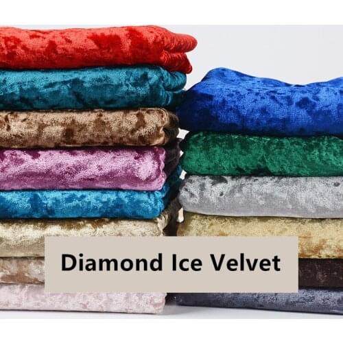 SOFT Glossy Stretch Diamond Ice Velvet Fabric Shiny Luxury Flocked Fleece Cloth For Sofa Curtain Sewing Clothes Dress DIY