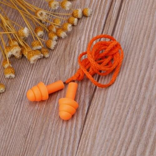 Soft Silicone Wired Ear Plugs Noise Reduction Earmuffs Hearing Protection L4MD
