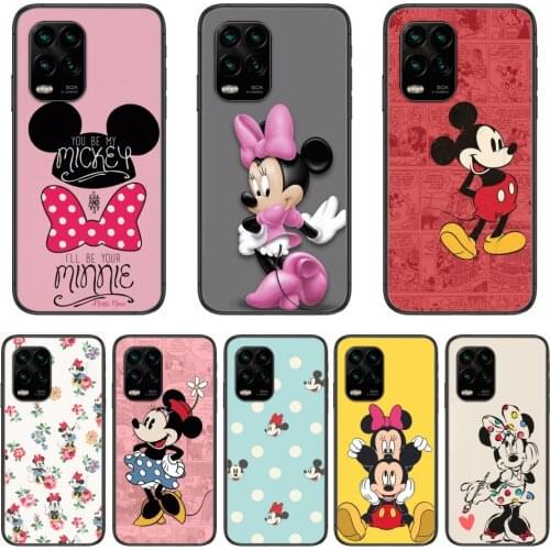 Soft Phone Mobile Case Cute Minnie Micky Mouse Disney Cartoon Phone Case For xiaomi Redmi Note 9S 8 7 6 5 A Pro T Anime Black