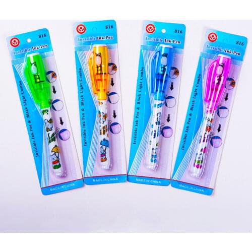 4pcs/Lot Invisible Pen Set UV Highlight Pen for Kids Secret Detective Spy Toy Stationery Invisible Ink Highlighter Marker