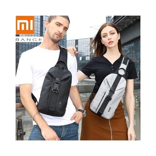 Xiaomi Fashion new men woman Chest bag Business Crossbody bag Shoulder Bags USB Anti-cut sports bag