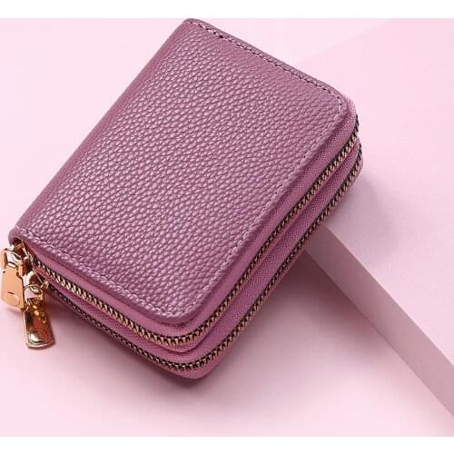 2021 New Leather Wallet for Women High Capacity Credit Card Holder Ladies Small Blocked Accordion Wallets ID Cards Bag