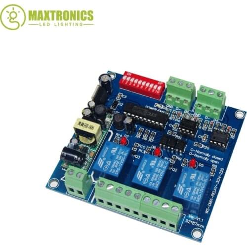 New arrival 1pcs DMX-RELAY-3 channel 3CH*5A DMX512 relay input AC110v-220V use for led lamp led strip