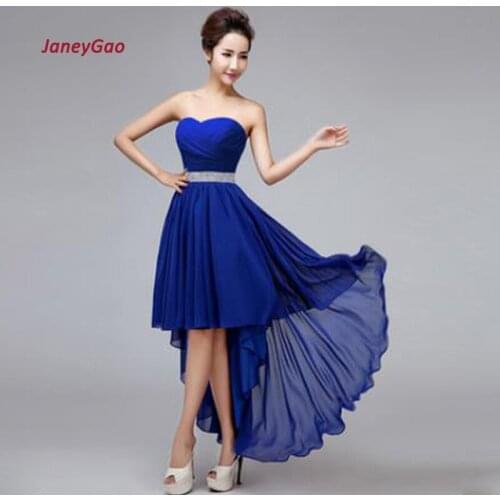 2019 New Arrival Bridesmaid Dresses For Wedding Party Red Elegant Fashion Women Formal Dress Sweetheart Pleat Low High In Stock