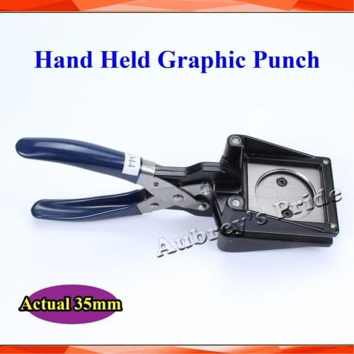 NEW Hand Held Manual Actual Cutting 35MM Paper Graphic Punch Die Cutter for Round 1" 25mm Button Maker