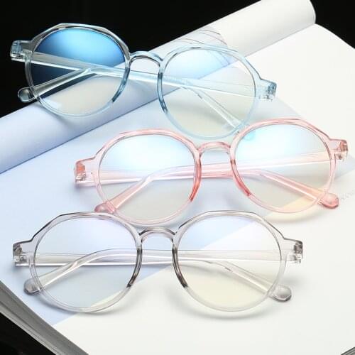 High Quality TR Frame Fashion Glasses Women Eyeglasses frame Vintage Round Clear Lens Glasses