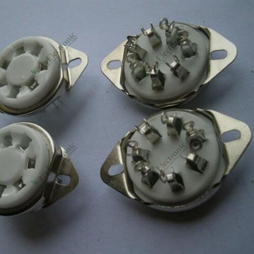 Wholesale and retail 4pcs New 7pin silver Ceramic vacuum tube socket top mount valve For 2A7 6A7 amp free shipping