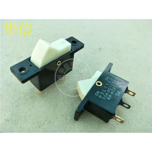 Original new 100% HSL110D 10A-AC125V 6A-AC250V rocker switch white toggle switch
