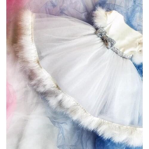 Girl Dress For Special Occasion Girls Birthday Dress Pageant Gown With Feather Princess Dress Flower Girl Dress For Wedding