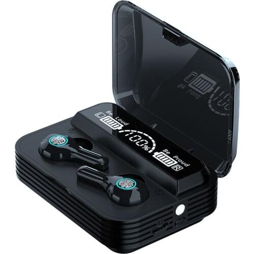 R1 Bluetooth 5.1 Headset TWS LED Power Monitor Press Headset 9D Surround Sound Earbuds for Apple Android Phones