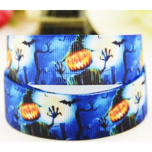 22mm 25mm 38mm 75mm Halloween Cartoon printed Grosgrain Ribbon party decoration 10 Yards X-03508