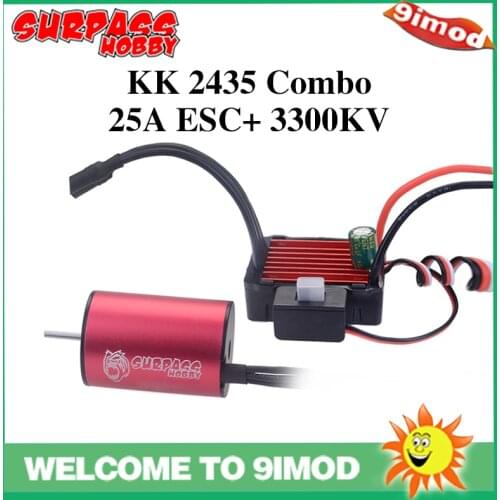 SURPASS HOBBY KK Combo 2435 3300KV Sensorless Brushless Motor 25A ESC Waterproof for 1/16 1/18 RC Buggy Drift Racing Car