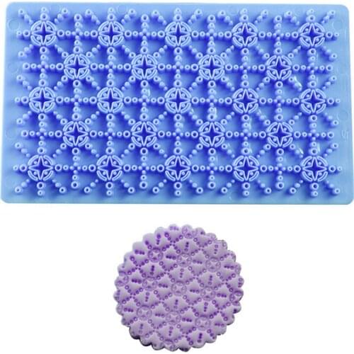 Wedding Flower Biscuits Cookie Fondant Silicone Molds Knit Printing Pad Texture Template Cake Decorating Kitchen Baking Tools