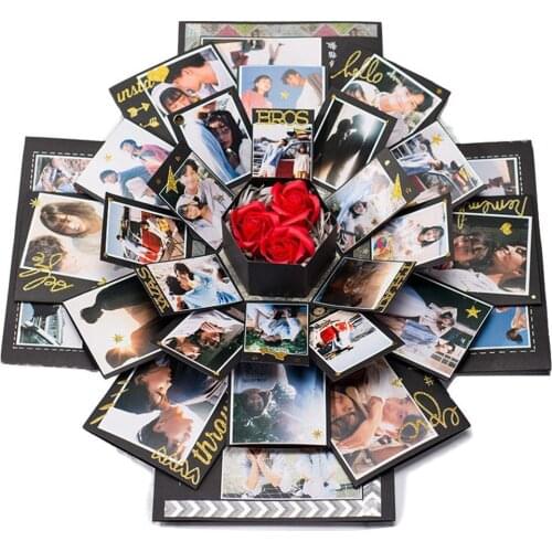 Creative Explosion Box Hexagonal DIY Photo Album Scrapbooking Bomb Box Gift Anniversary Scrapbook DIY Photo Album Birthday Gift
