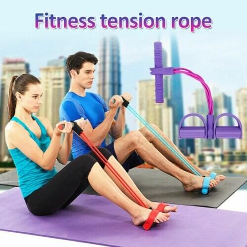 Unisex Home Multi-Function Tension Rope Fitness Pedal Exerciser Rope Push-pull Bands Hot Yoga Equipment