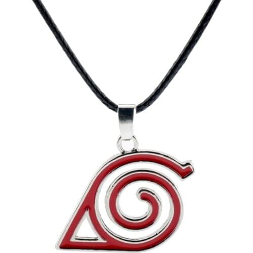 Japanese Cartoon Necklace Leaf Konoha Village Symbal Logo Sign Ninja Bronze 2 Colors Pendant Vintage Anime Jewelry Cosplay