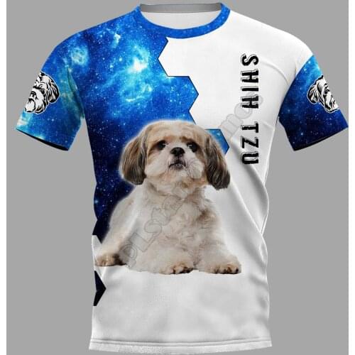 PLstar Cosmos Funny Shih Tzu 3D Printed t-shirt Harajuku Streetwear T shirts Funny Animal Men For Women Short Sleeve 03