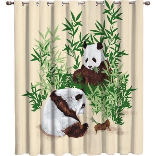 Curtains for Bedroom Panda Bamboo Cute Window Curtains Living Room Luxury Home Decor Curtains for Living Room