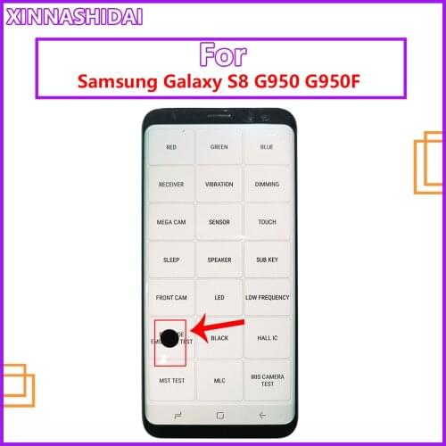 Original SUPER AMOLED Lcds S8 For Samsung Galaxy S8 G950 G950F Lcd Display Touch Screen Digitize With Black Dots or with Line