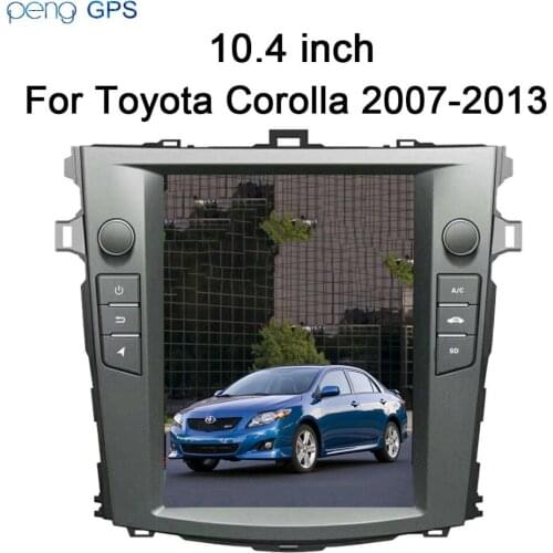 10.4 inch Tesla style Android Car DVD Player Stereo GPS Navigation Headunit For Toyota Corolla 2007-2013 Satnav Multimedia Audio