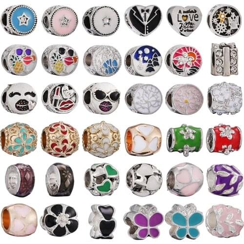 2Pcs/Lot Summer Style Silver-Plated Bead Accessories, Used To Make Branded Ladies Bracelets, Fine Bracelet Gifts