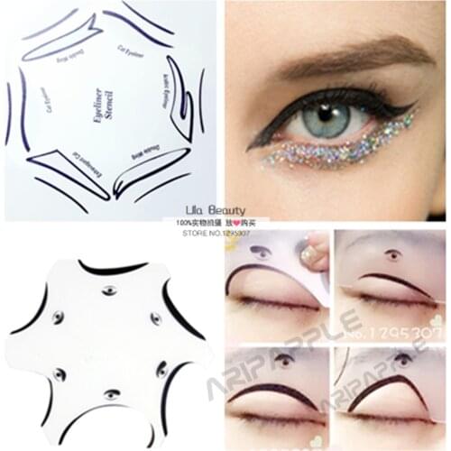 2packs Multifunction Eye Stencil 6 in 1 Eyeshadow and Eyeliner Stencils For Eye Makeup Template Makeup Card Eye Cosmetic Tools