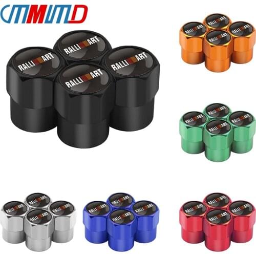 4pcs Car Styling Auto Tire Valve cover Caps Case For Mitsubishi RalliArt Lancer Ralli Art 10 Asx Car Emblems Badge Accessories