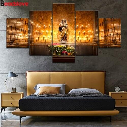 Diamond Painting 5pc Catholic Virgin Mary Diamond Embroidery sale full square/round drill Mosaic diamond pictures of rhinestones