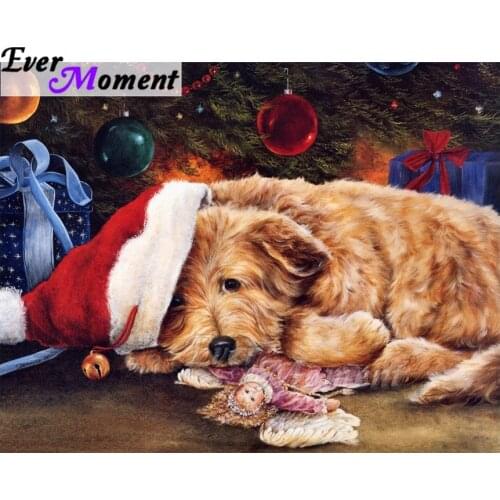 Ever Moment Diamond Painting Handmade Mosaic Full Square Drill Dog 5D DIY Picture Of Rhinestone Diamond Embroidery ASF1507